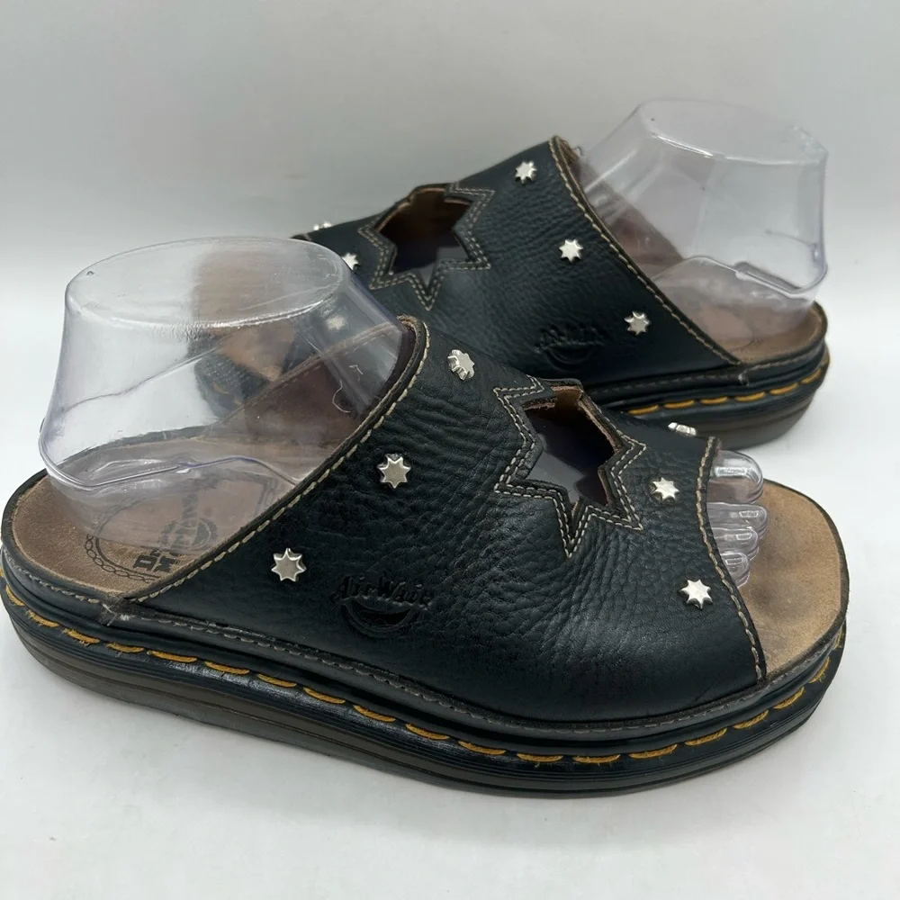 RARE vintage Dr Marten Star Cut Out Studded Slides Made In England Dunnet Sandal - Picture 17 of 17